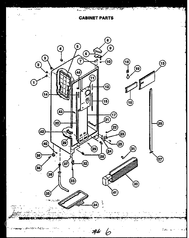 CABINET PARTS Diagram and Parts List for GFD240-1L2 GFD24001L 2 Caloric Refrigerator