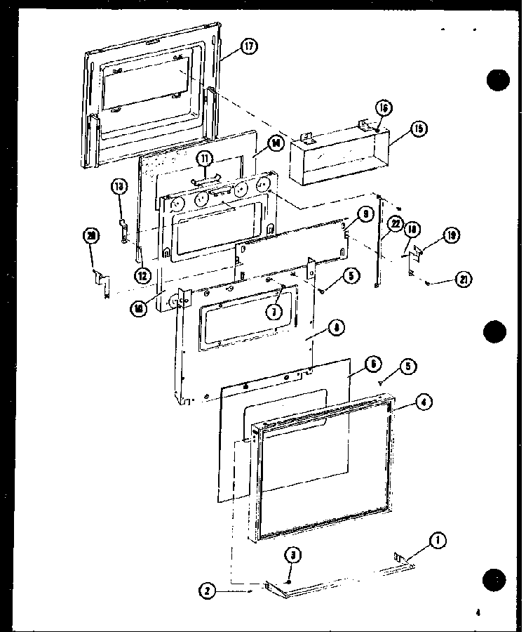 Door Diagram and Parts List for AO-24S-P85379-1S  Amana Wall Oven