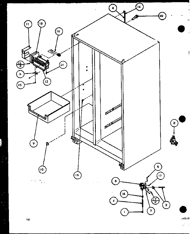 FACTOR INSTALLED ICE MAKER Diagram and Parts List for SZI20K P1102507W Amana Refrigerator