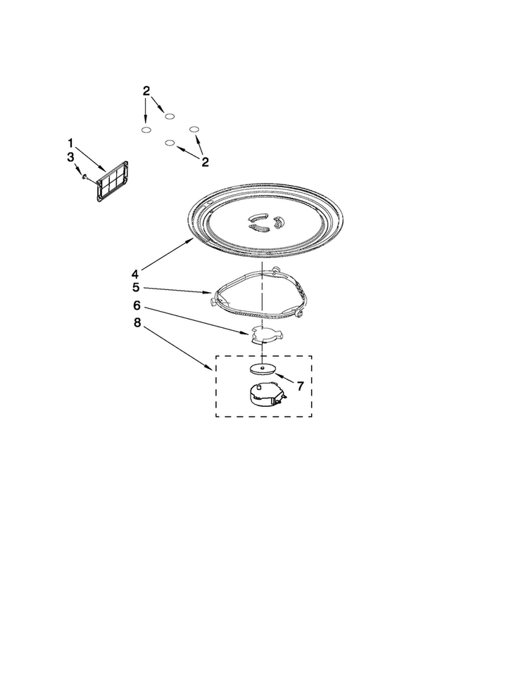 Turntable Parts Diagram and Parts List for YAMV1160VAS2  Amana Microwave