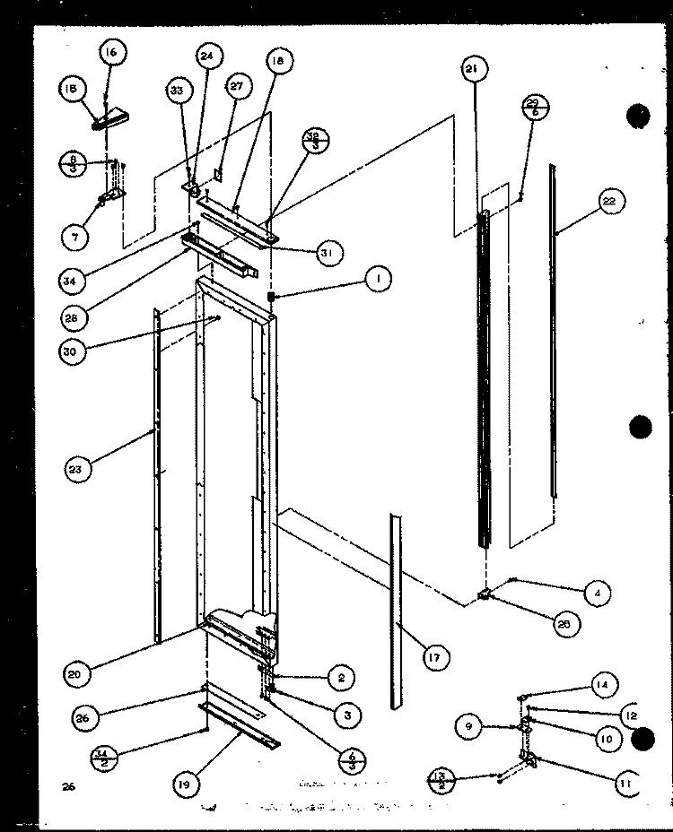 FZ DOOR Diagram and Parts List for SBI20K P1102509W Amana Refrigerator