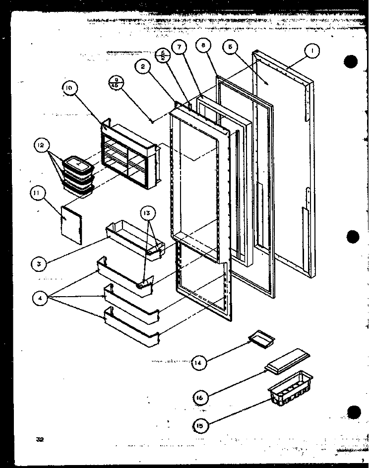 MACHINE COMPARTMENT Diagram and Parts List for SBI20K P1102509W Amana Refrigerator