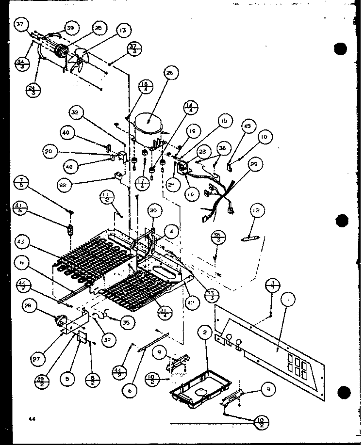 MACHINE COMPARTMENT Diagram and Parts List for SBI20K P1102509W Amana Refrigerator