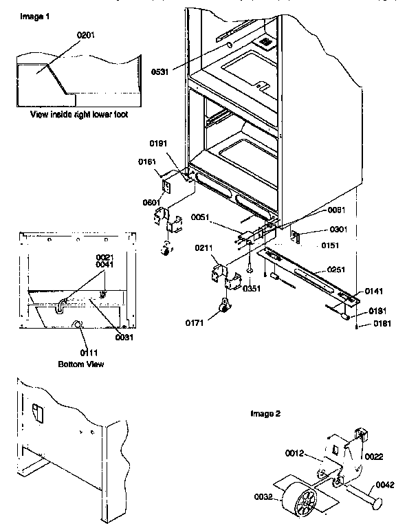 Insulation And Roller Assembly Diagram and Parts List for 67272-P1311001WW  Amana Refrigerator