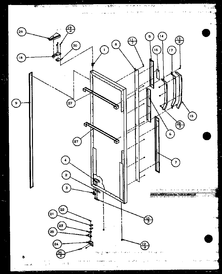 REF DOOR Diagram and Parts List for 36551 P1108802W Litton Refrigerator