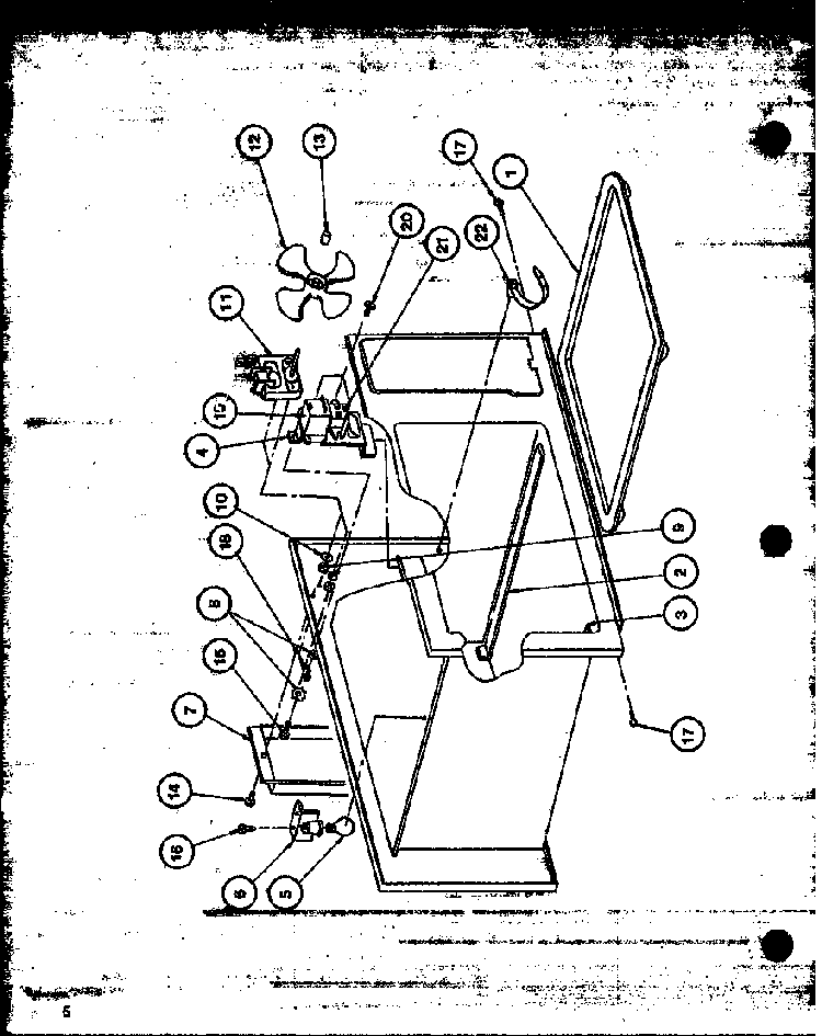 Motor Fan Diagram and Parts List for ML-40 P76804-2M Amana Microwave