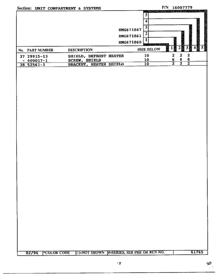 Unit Compartment And Systems Page 3 Diagram and Parts List for 671867  Admiral Refrigerator