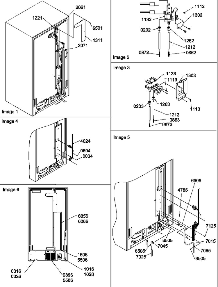 Cabinet Back Diagram and Parts List for SXD27TW-P1302801WW  Amana Refrigerator
