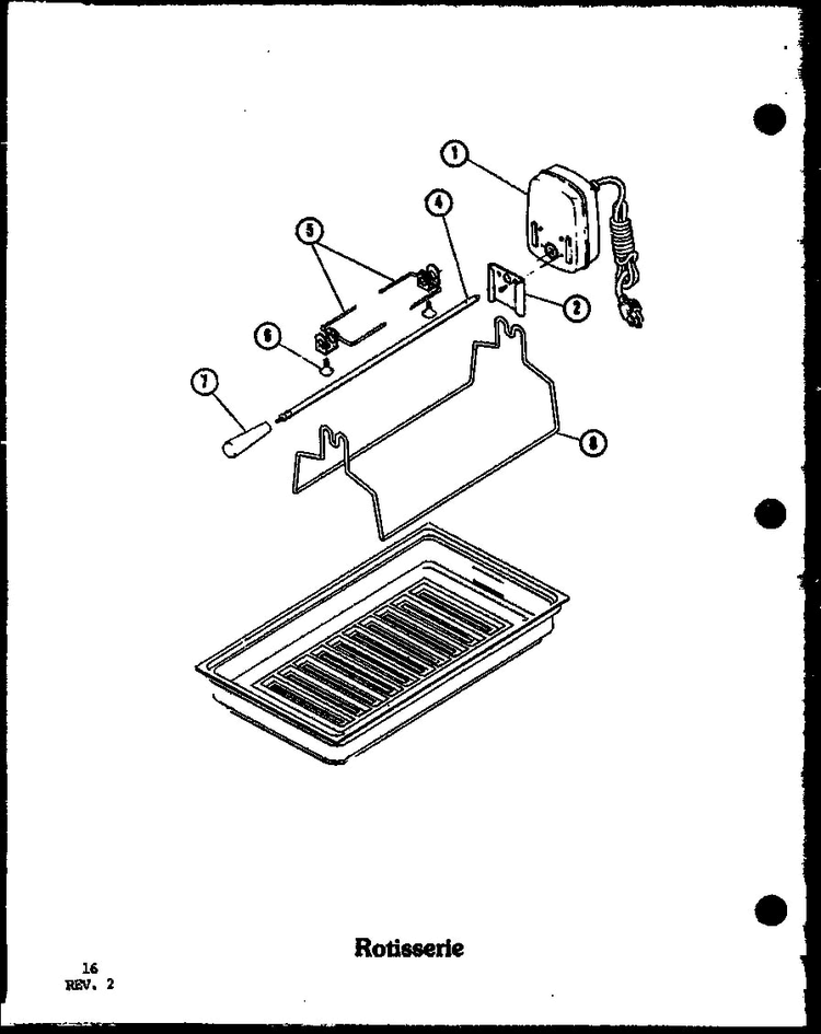 Rotisserie Diagram and Parts List for ADM-1B-P85548-2S  Amana Range