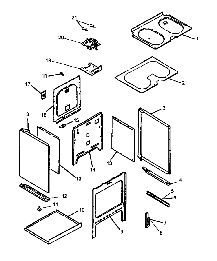 Oven Assembly Diagram and Parts List for ARC700E-P1142652NE  Amana Range