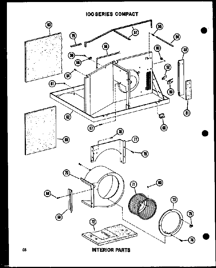 Interior Parts Diagram and Parts List for 5-SPJM P54360-40R Amana Air Conditioner