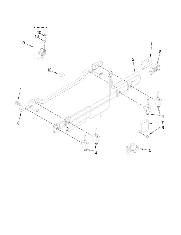 Manifold Parts Diagram and Parts List for JDS9865BDP22  Jenn-Air Range