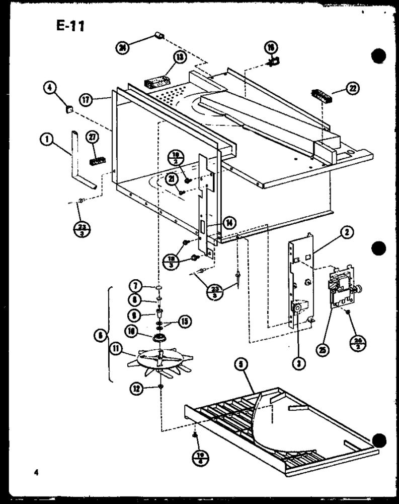 Antenna/Switches Diagram and Parts List for RR-810 P75592-2M Amana Microwave