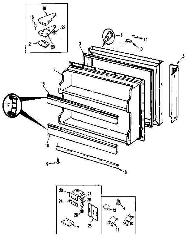 Freezer Door Diagram and Parts List for JRT172RB MBJ21A Jenn-Air Refrigerator