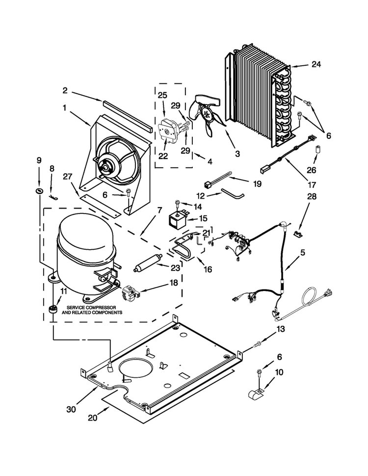Unit Parts Diagram and Parts List for JIM158XXRS2  Jenn-Air Ice Maker
