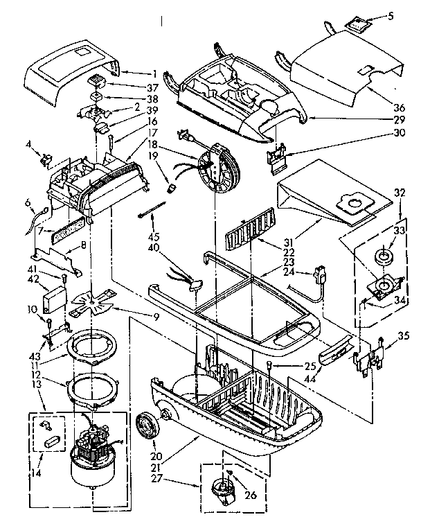 Vacuum Cleaner Parts Diagram and Parts List for 1162499281  Kenmore Canister Vacuum