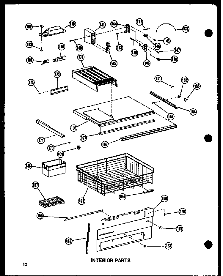 Interior Parts Diagram and Parts List for BC20WC-P6023510WC  Amana Refrigerator