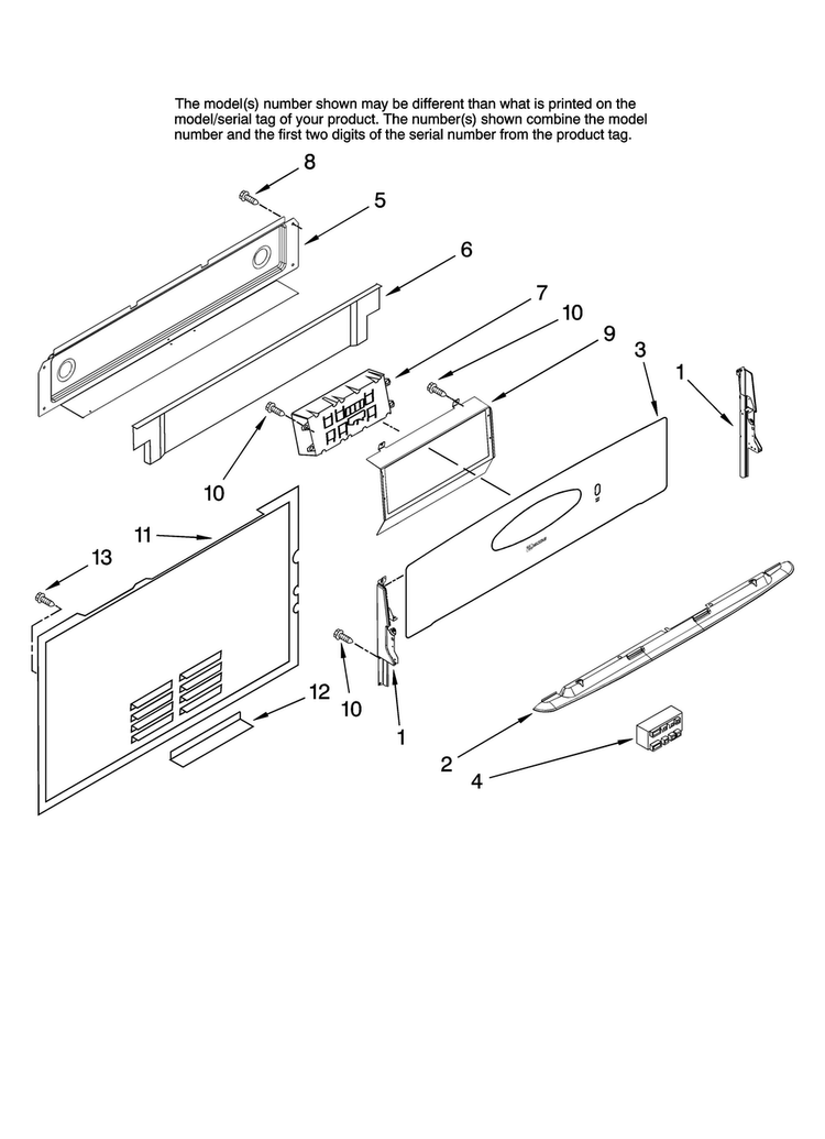 Control Panel Parts Diagram and Parts List for MGRH865QDQ13  Maytag Range