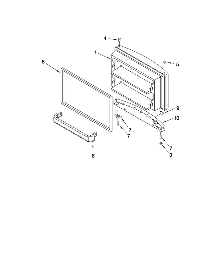 Freezer Door Parts Diagram and Parts List for M0RXEMMWW01  Maytag Refrigerator