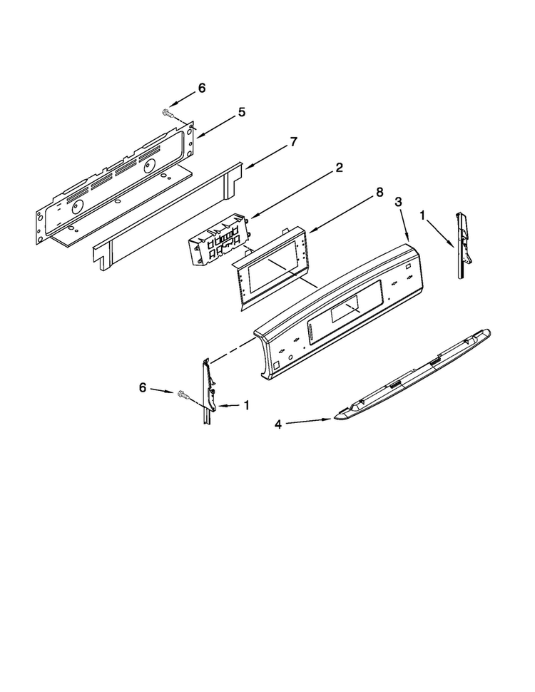 Control Panel Parts Diagram and Parts List for JDR8880RDB1  Jenn-Air Range