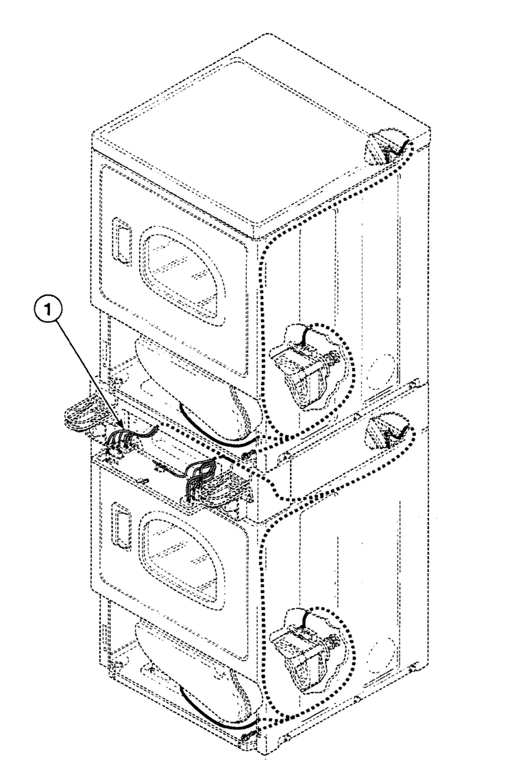 Harnesses 1 Diagram and Parts List for SSE907QF1724  Speed Queen Dryer