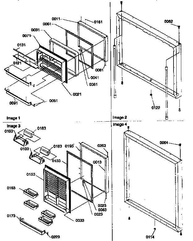 Door Assemblies Diagram and Parts List for 67275-P1311001WE  Amana Refrigerator