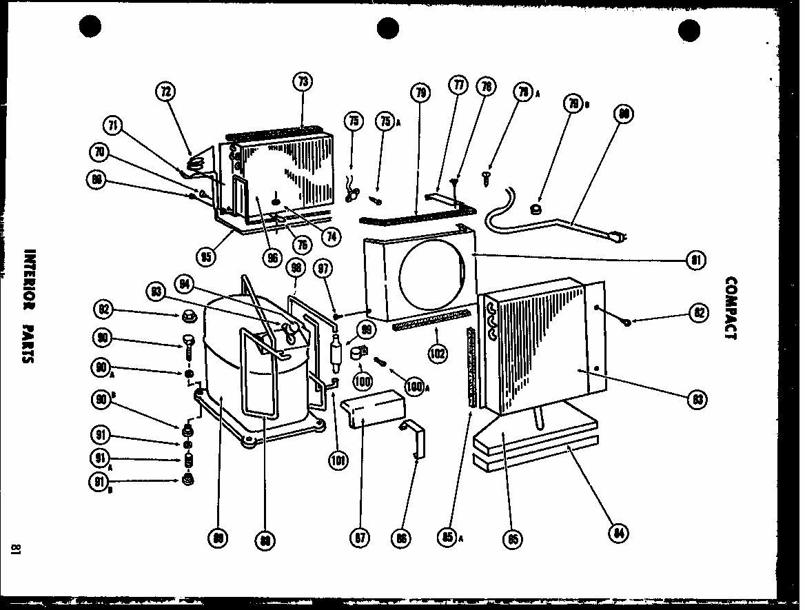 Interior Parts Diagram and Parts List for 109-5JH P54390-82R Amana Air Conditioner