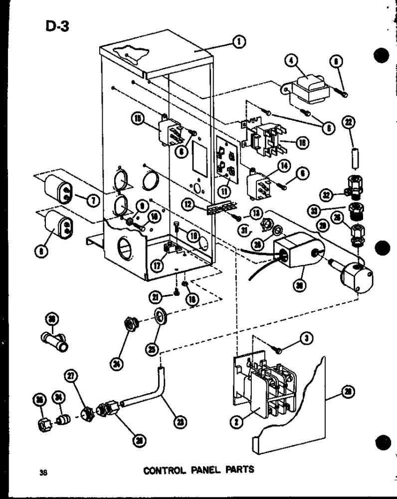 Control Panel Parts 3 Diagram and Parts List for EPCG3010-1B P67470-2C Amana Heater
