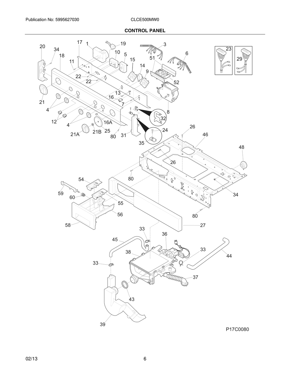 Control Panel Diagram and Parts List for CLCE500MW0  Maytag Dryer
