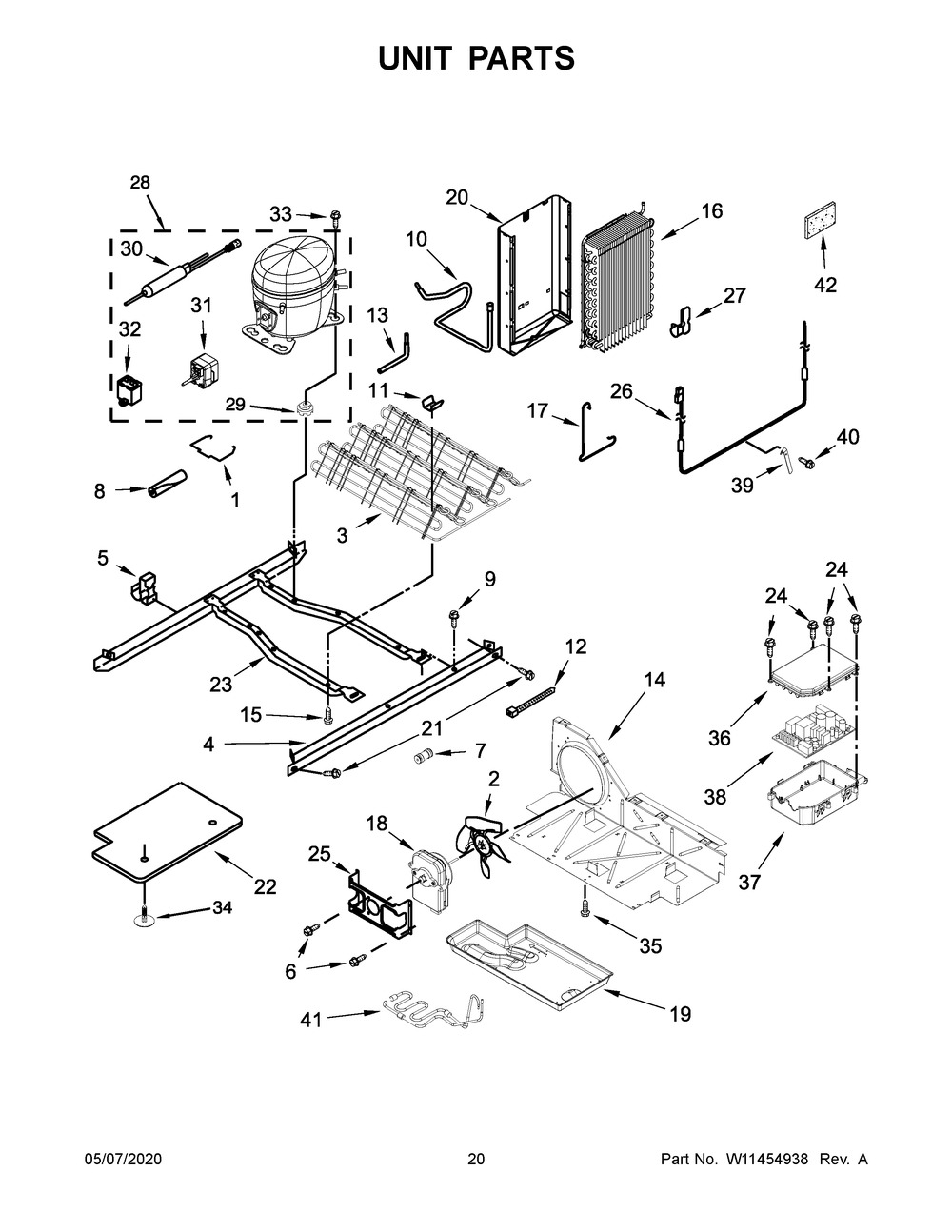 Unit Parts Diagram and Parts List for MSS25C4MGZ03  Maytag Refrigerator