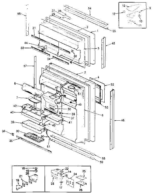 Doors Diagram and Parts List for JRTD226LB-MAJ82A  Jenn-Air Refrigerator