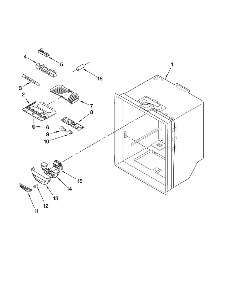 Refrigerator Liner Parts Diagram and Parts List for AB2526PEKW3  Amana Refrigerator