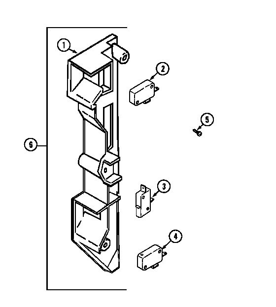 Interlock Switches Diagram and Parts List for DM15KB-15T  Maytag Microwave