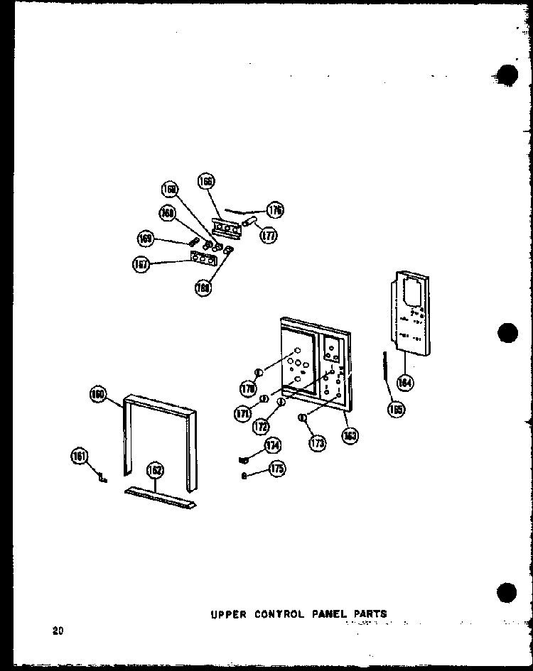Upper Control Panel Parts Diagram and Parts List for RCC-3 P72771-2M Amana Microwave