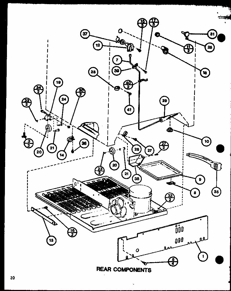 Rear Components (tm16j/p7739001w) (tr16j/p7739002w) Diagram and Parts List for TM20J-P7739008W  Amana Refrigerator