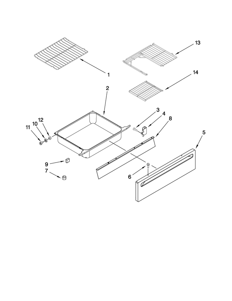 Drawer And Rack Parts Diagram and Parts List for MES5775BAN20  Maytag Range