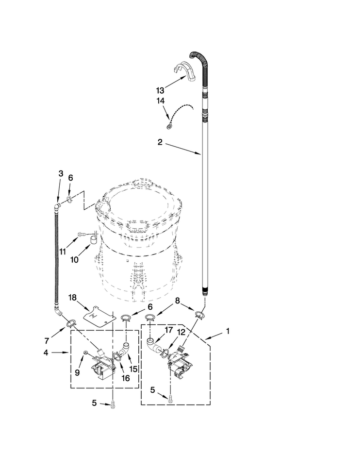 Pump Parts Diagram and Parts List for MVWB450WQ0  Maytag Washer