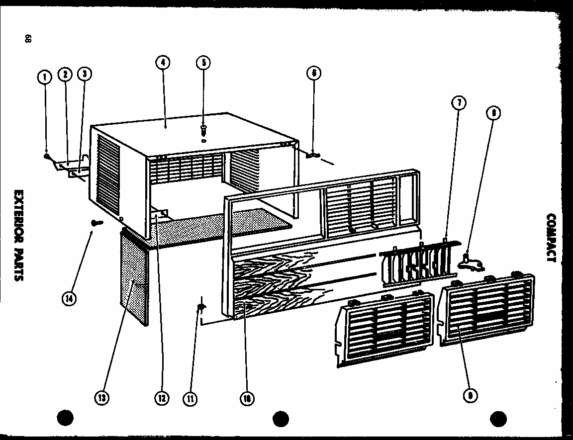 Exterior Parts (11-5g/p54390-70r) (11-5j/p54390-70r) (11-5gh/p54390-72r) Diagram and Parts List for 11-2JM P54336-36R Amana Air Conditioner