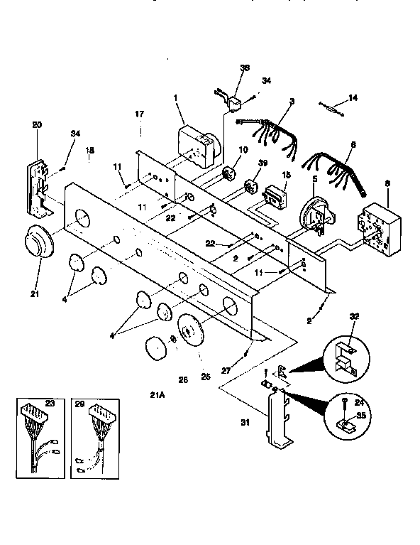 Control Panel Diagram and Parts List for 41799680200  Kenmore Washer Dryer Combo