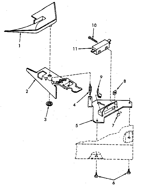 Loading Door Switch And Bracket Diagram and Parts List for NA8631W33921  Speed Queen Washer