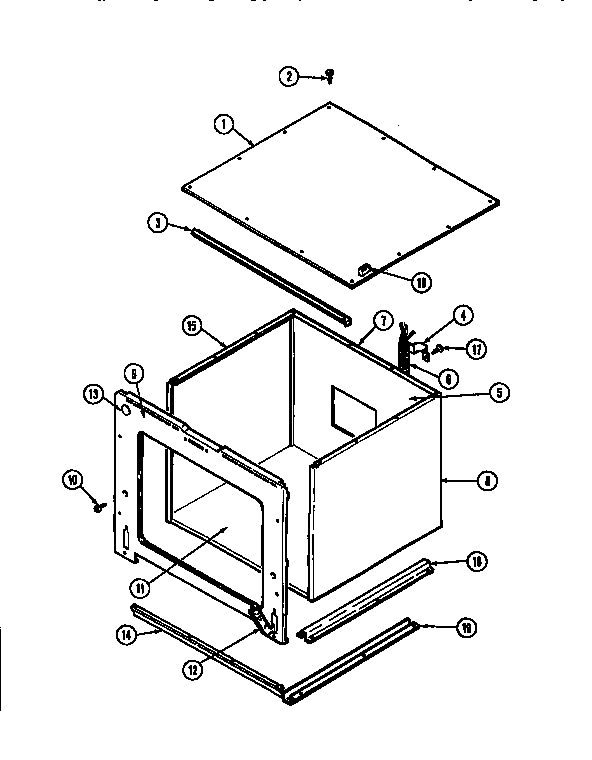 Body-lower Diagram and Parts List for WM2750B M167B Jenn-Air Wall Oven