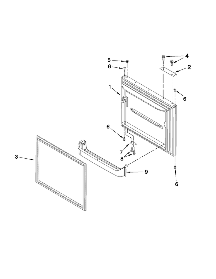 Freezer Door Parts Diagram and Parts List for ABB2221FEB3  Amana Refrigerator