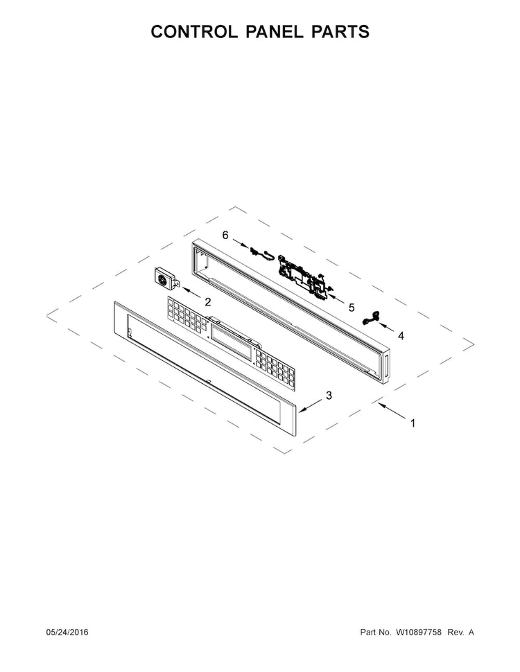 Control Panel Parts Diagram and Parts List for JMC2427DS01  Jenn-Air Microwave