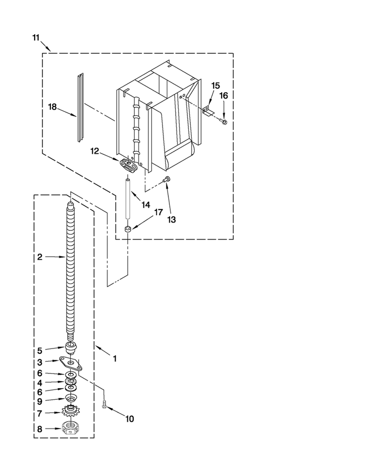 Powerscrew And Ram Parts Diagram and Parts List for TC607X2  Jenn-Air Trash Compactor