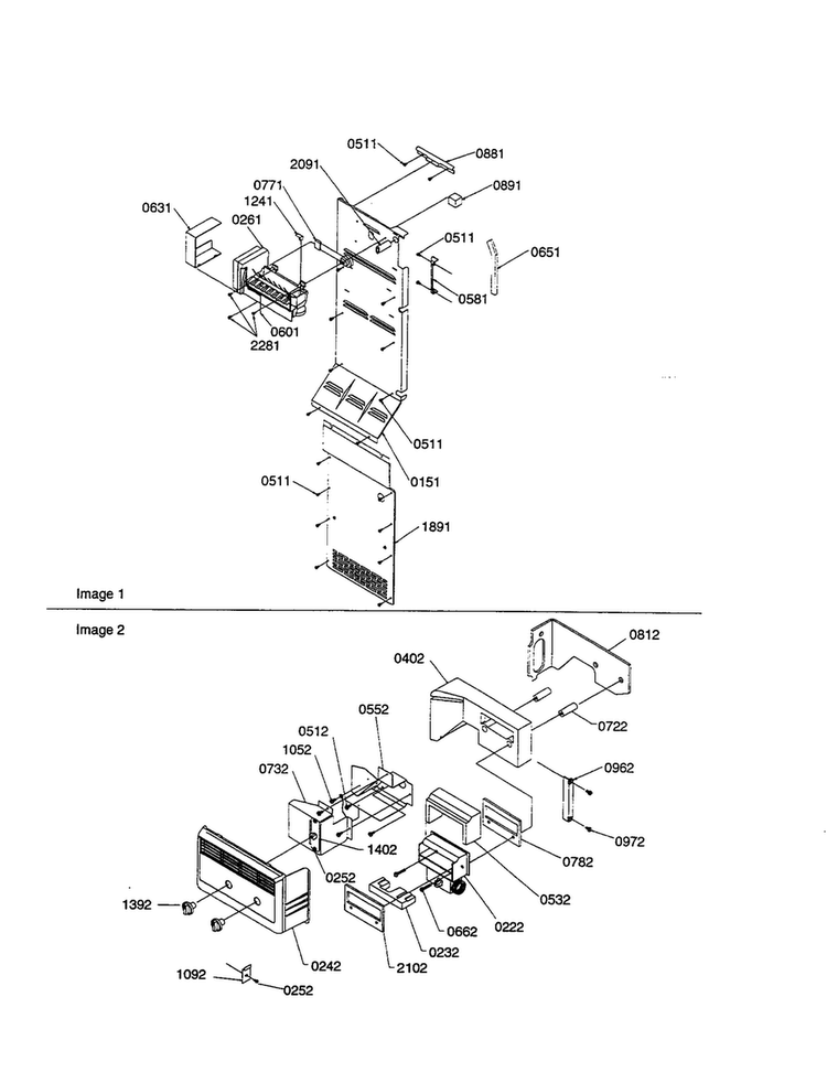 Ice Maker/control Assembly Diagram and Parts List for SRI21VW-P1315601WW  Amana Refrigerator