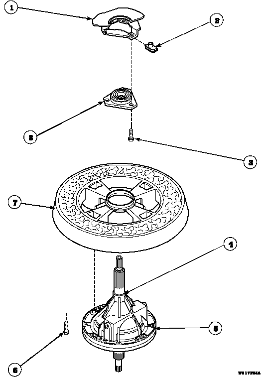 Transmission Assembly And Balancing Ring Diagram and Parts List for LW8413W2B PLW8413W2B Amana Washer