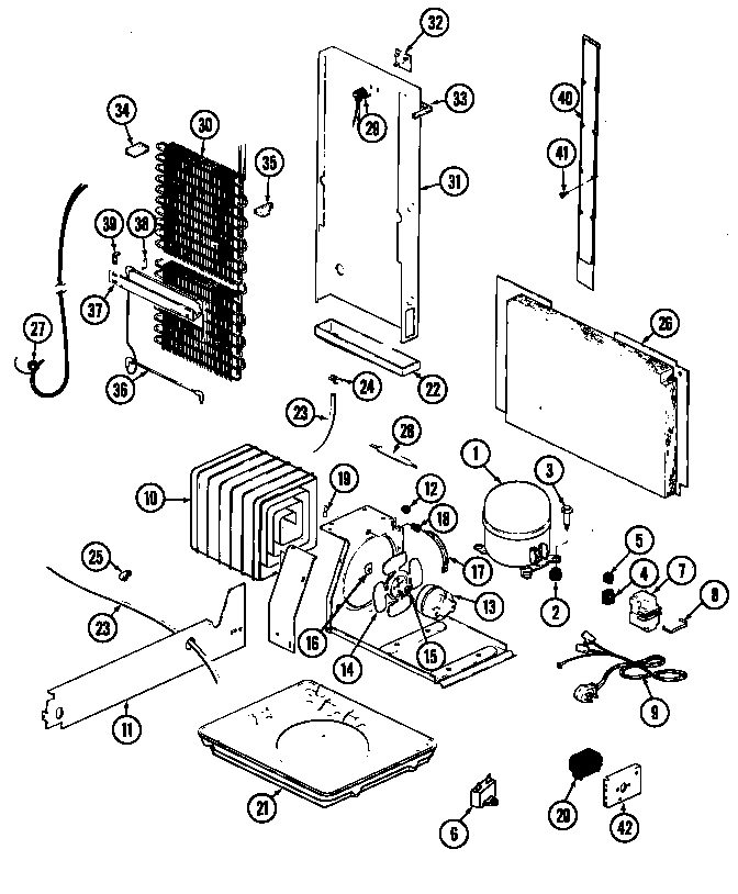 Unit Compartment & System Diagram and Parts List for GS24X8DA-DR83A  Maytag Refrigerator