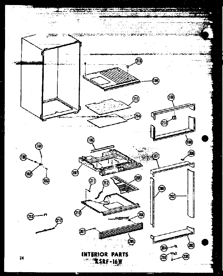 Section 3 Diagram and Parts List for ESRF-16W-AG-P60303-5WG  Amana Refrigerator