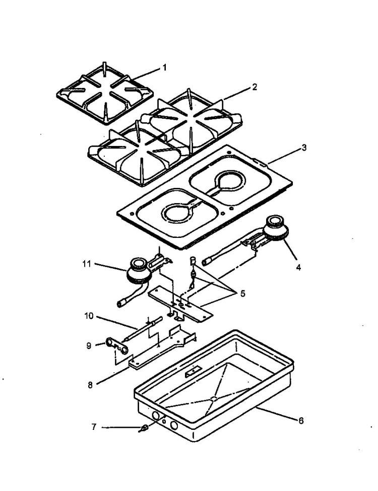 Cc22, Cc23, Cc25, Cc27, & Cc29 Diagram and Parts List for AKDG2K-P1131628NK  Amana Cooktop