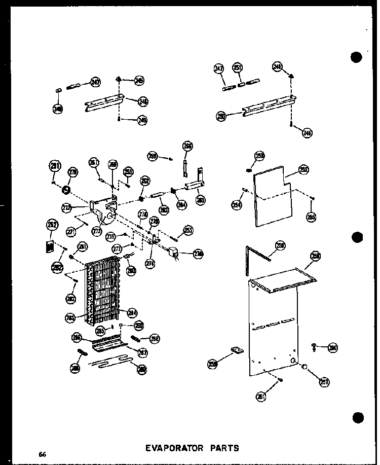 Evaporator Parts Diagram and Parts List for SDI22N-P60201-65W  Amana Refrigerator